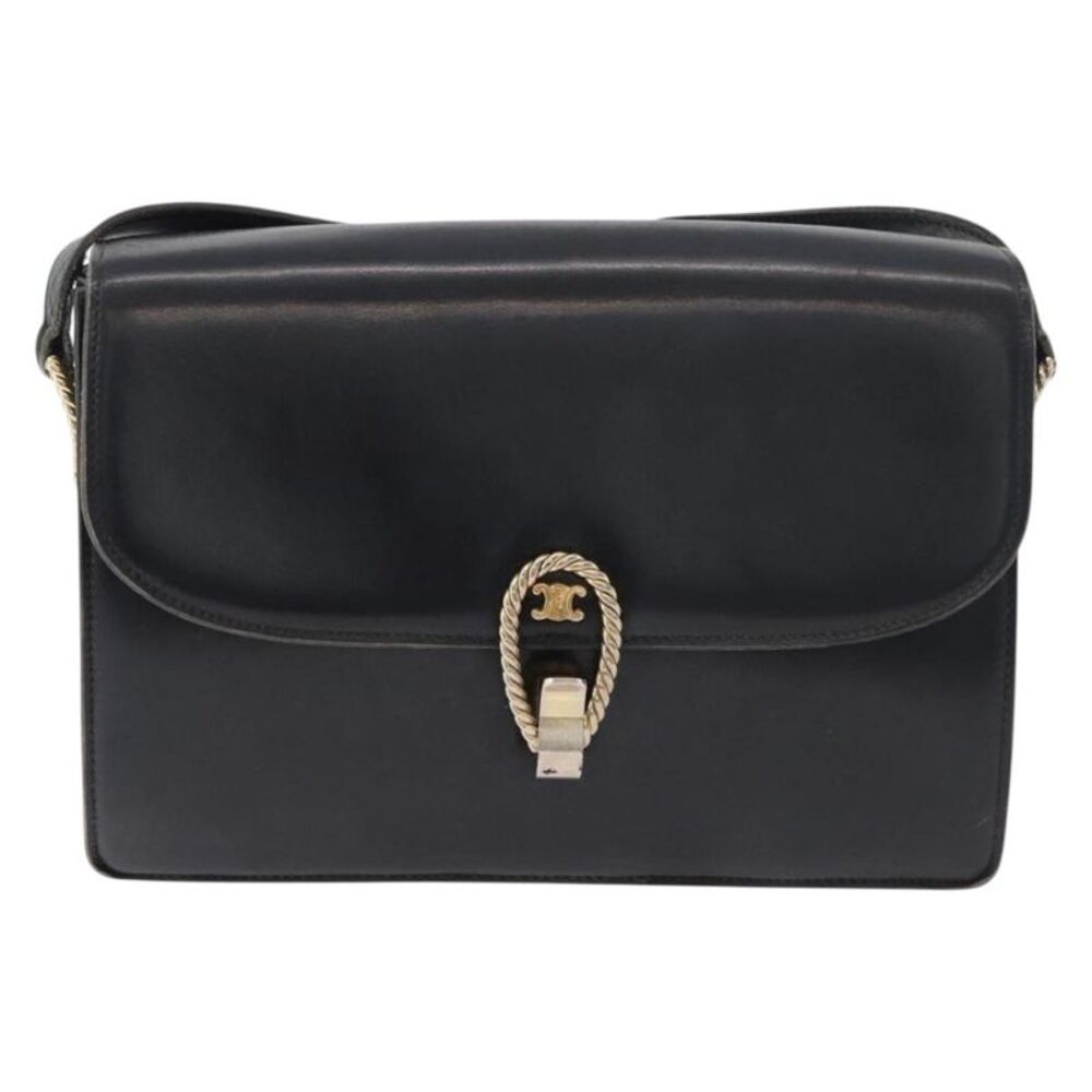 Celine Shoulder Leather Black Leather Shoulder Bag Bag